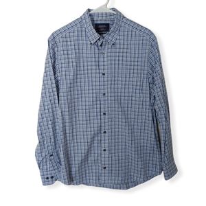 Charles Tyrwhitt Medium Slim Fit Gingham Check Non Iron Shirt Blue Tan White